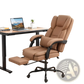 Massage Office Chair Reclining Faux Leather Brown