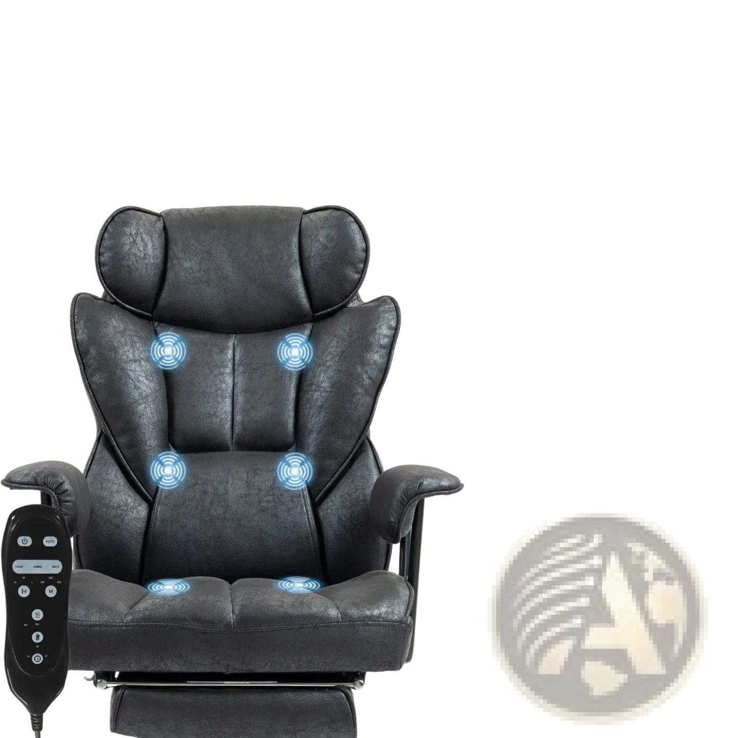 Massage Office Chair with Reclining Footrest 396lbs