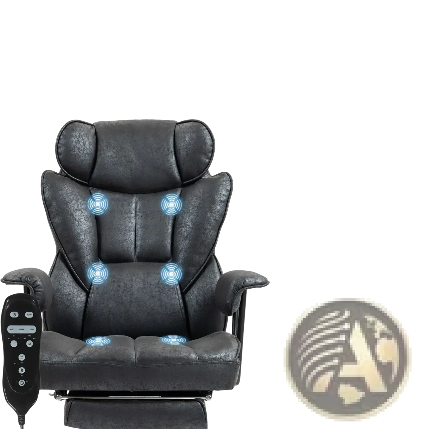 Massage Office Chair with Reclining Footrest 396lbs
