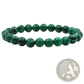 Matte Black and Green Malachite Elastic Bead Bracelet
