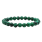 Matte Black and Green Malachite Elastic Bead Bracelet