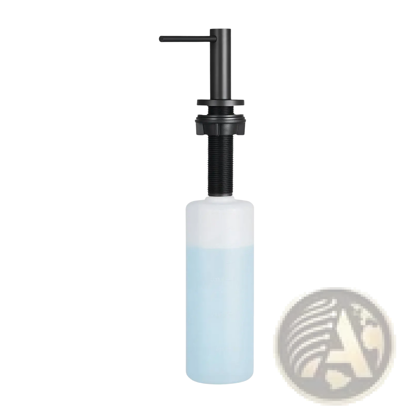 Matte Black Kitchen Soap Dispenser with 17oz Bottle