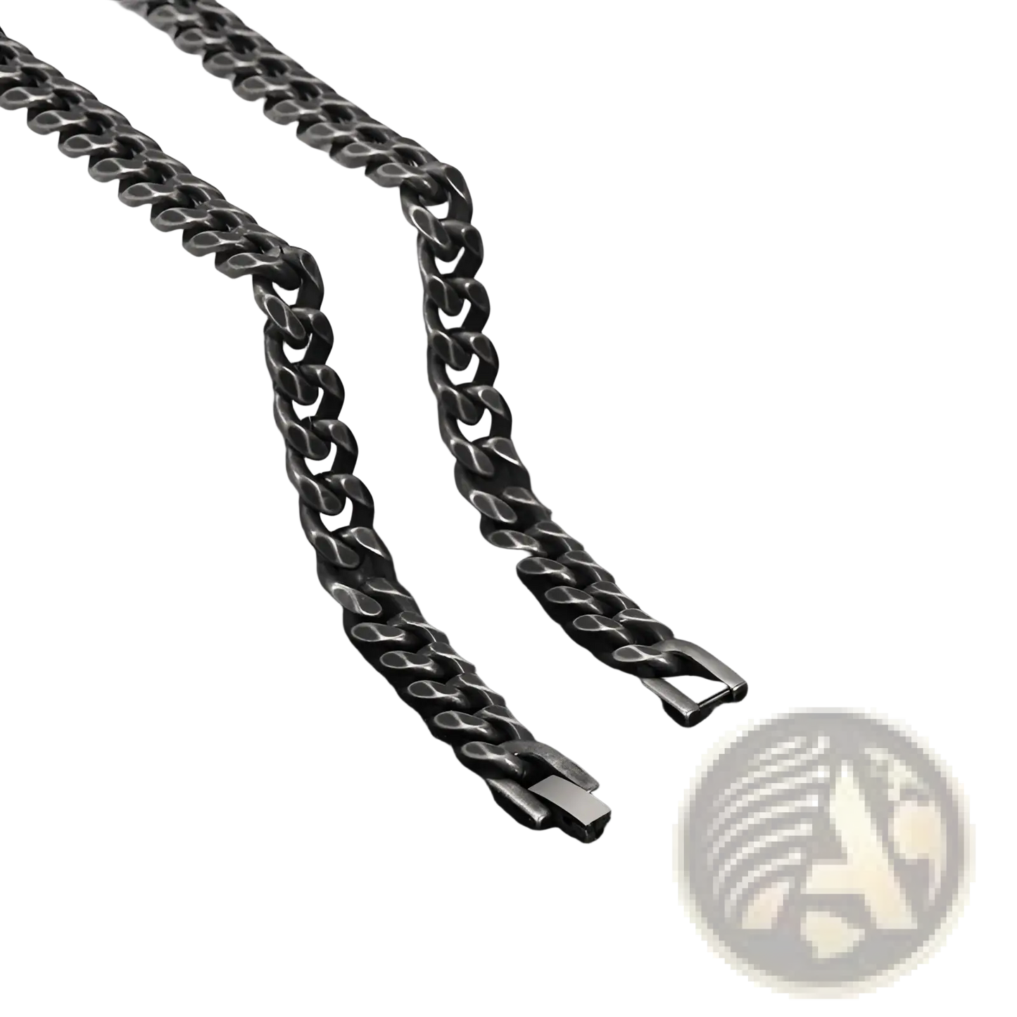 Matte Black Stainless Steel Curb Chain Bracelet