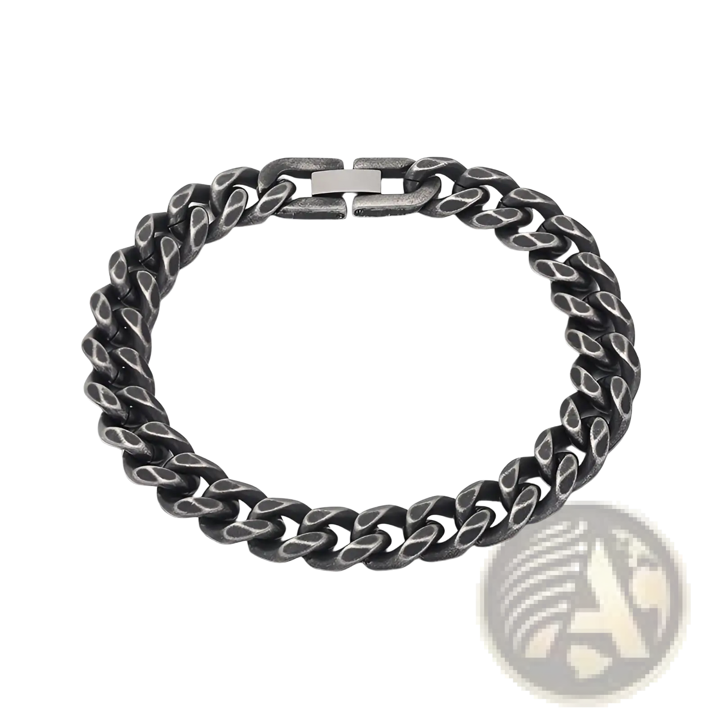 Matte Black Stainless Steel Curb Chain Bracelet