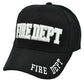 Fire Fighter Dept Department Black White Constructed Curved Bill Hat Cap