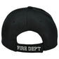 Fire Fighter Dept Department Black White Constructed Curved Bill Hat Cap