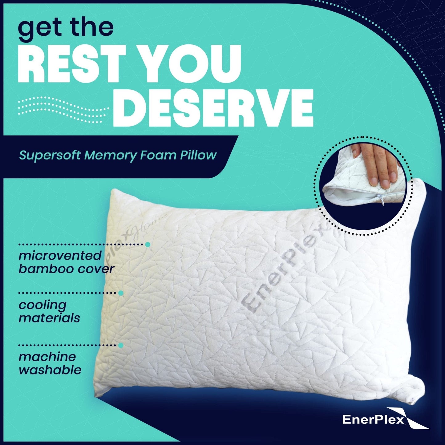 Memory Foam Pillows - King Size 2 Pack