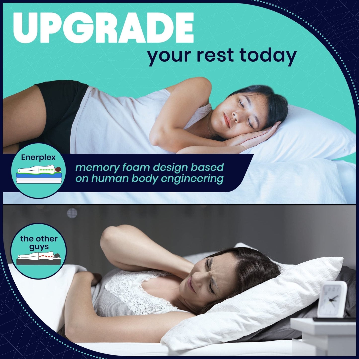 Memory Foam Pillows - King Size 2 Pack
