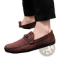 Men Brown Suede Horsebit Loafers Slip on Shoes