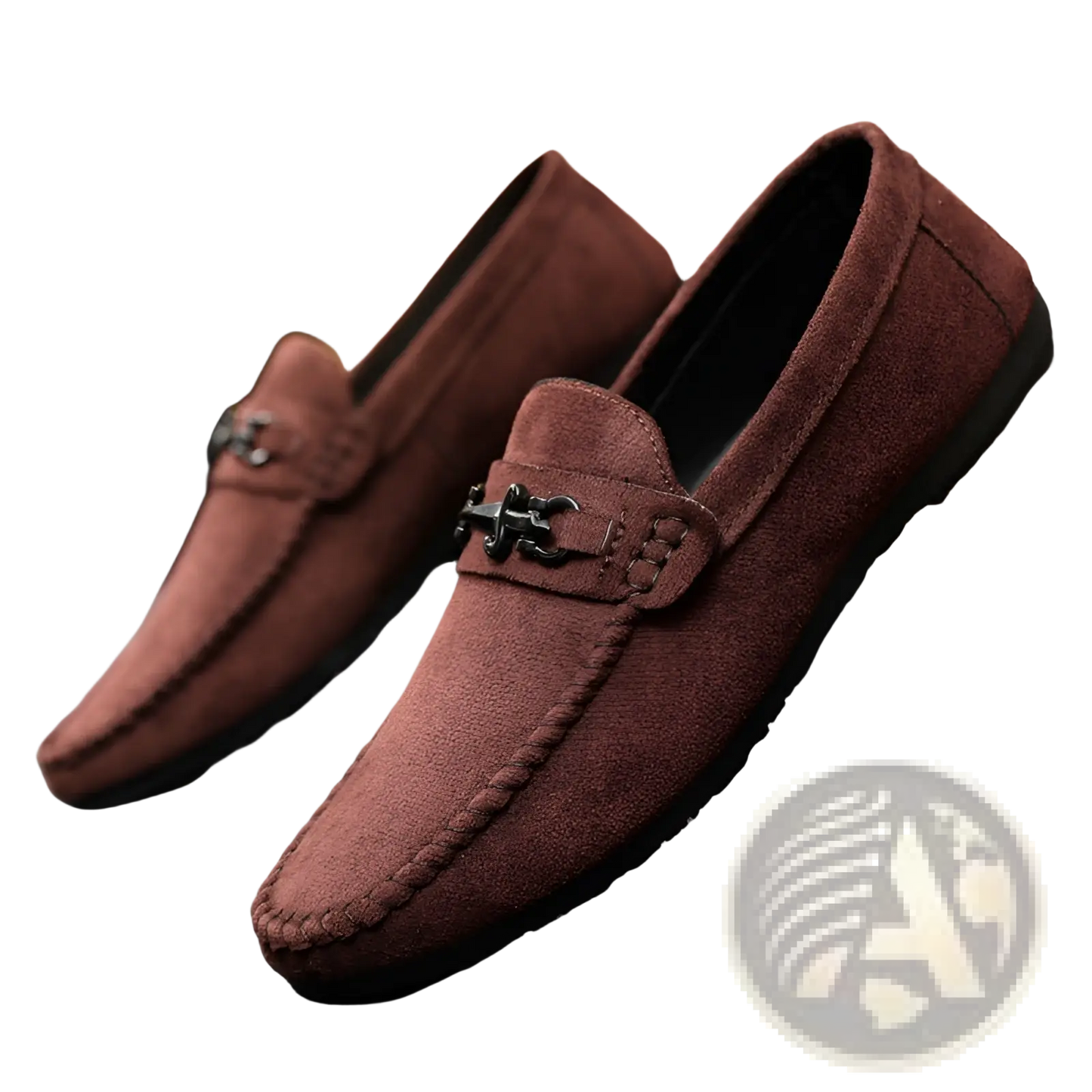 Men Brown Suede Horsebit Loafers Slip on Shoes