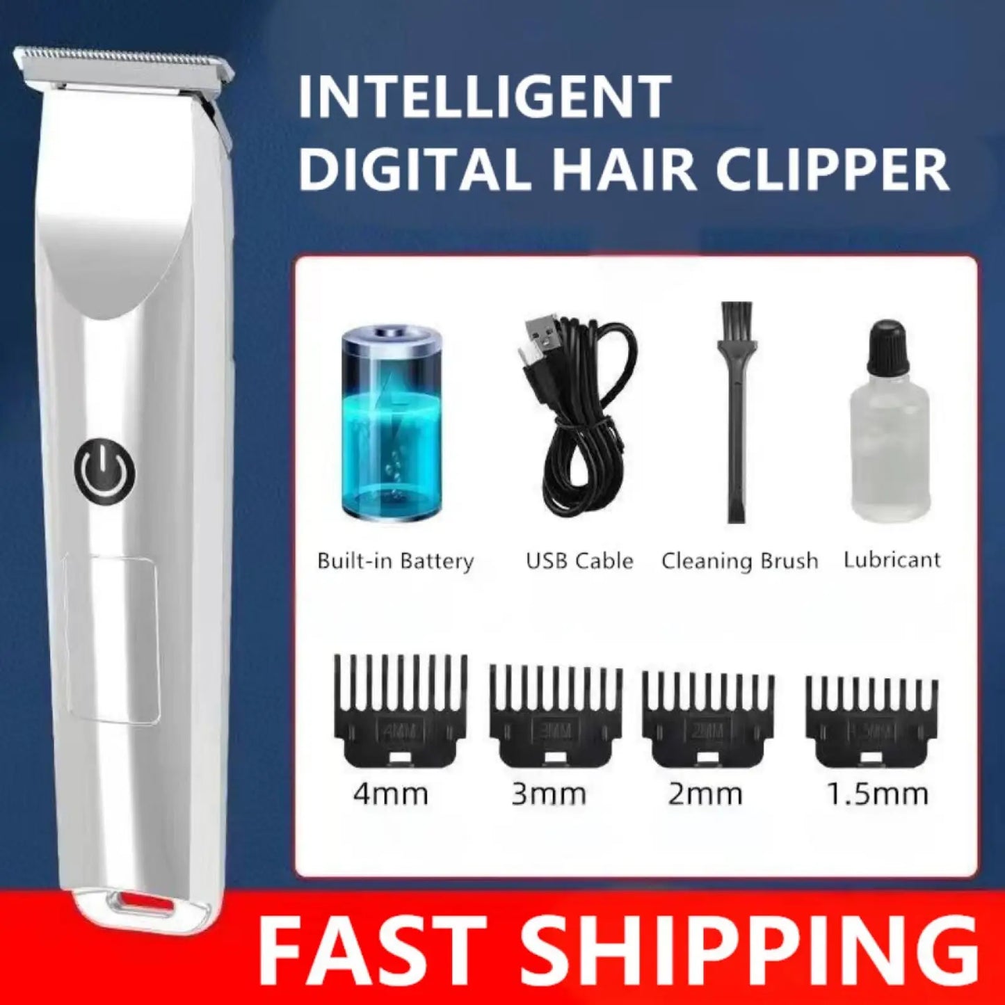 Men Cordless Hair Clippers Professional Beard Trimmer