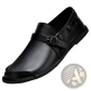Men Leather Slip on Loafer Buckle Casual Shoes
