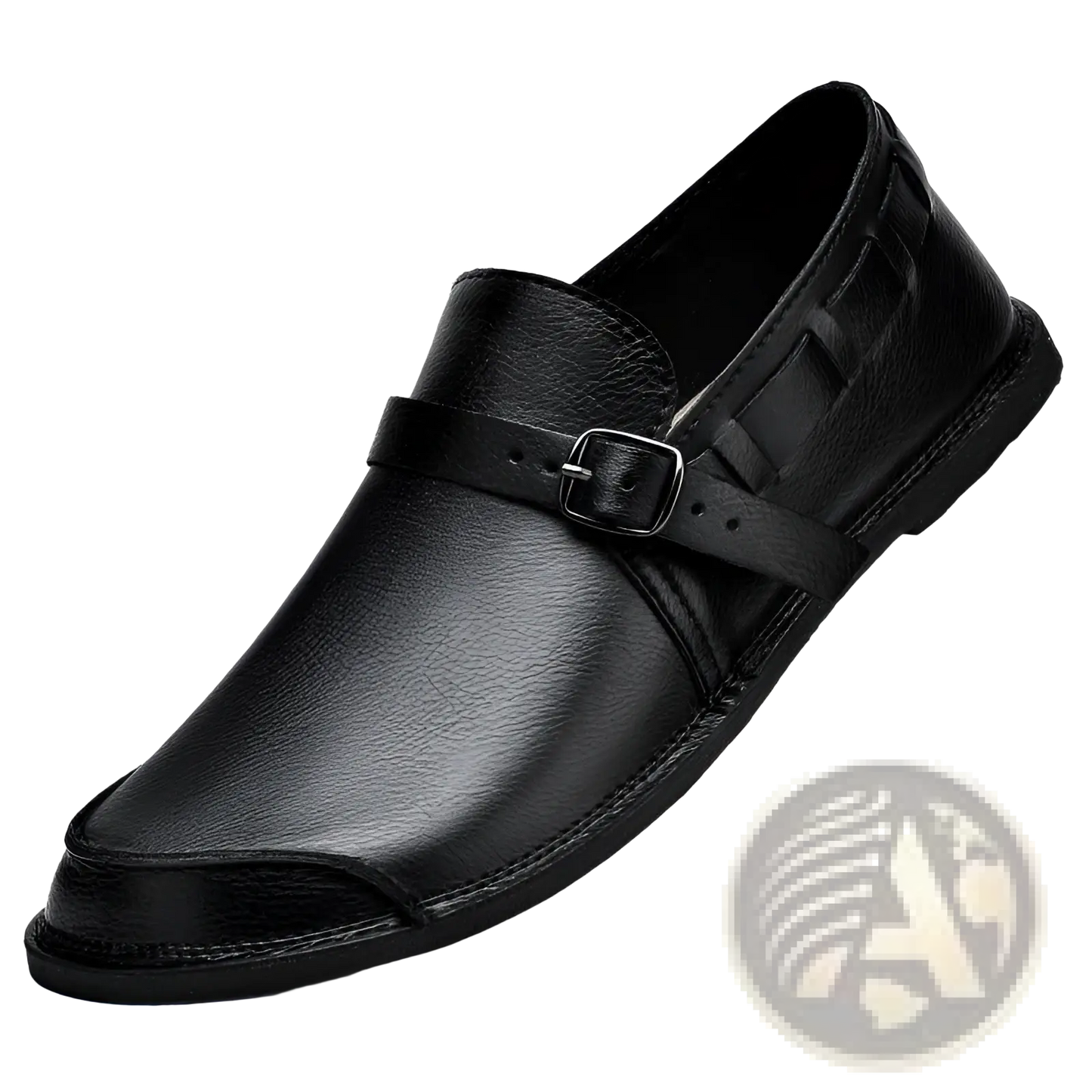 Men Leather Slip on Loafer Buckle Casual Shoes