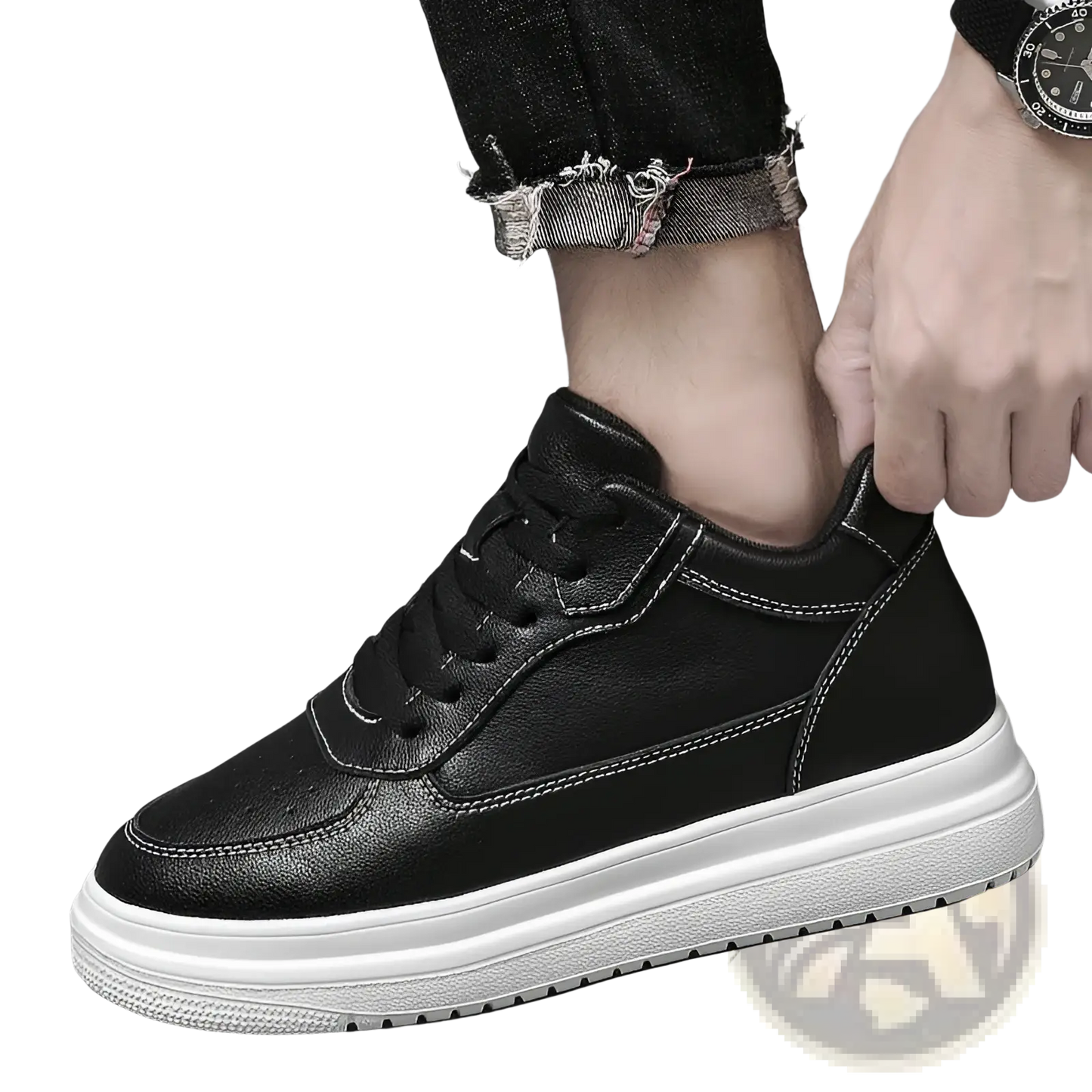 Men Leather Sneakers Platform Running Shoes