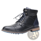 Men Leather Winter Boots with Navy Accents