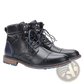 Men Leather Winter Boots with Navy Accents