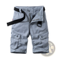 Men's 100% Cotton Straight Leg Cargo Shorts with Belt