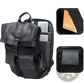 Men's 16 Inch Roll Top Laptop Backpack Black Nylon