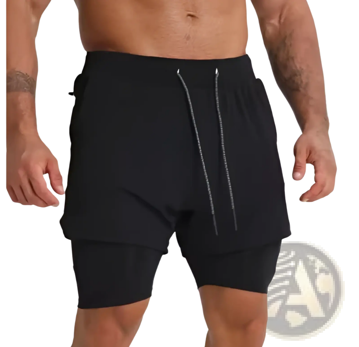 Men's 2-in-1 Breathable Quick Dry Athletic Training Shorts