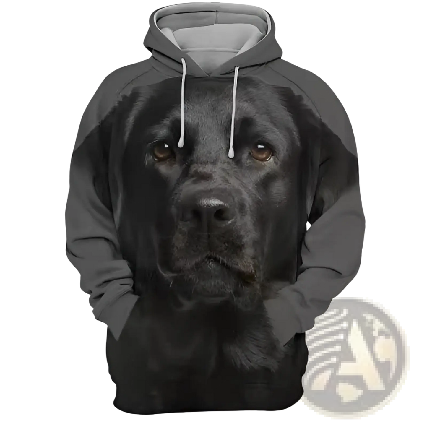 Men's 3d Dog Portrait Graphic Pullover Hoodie