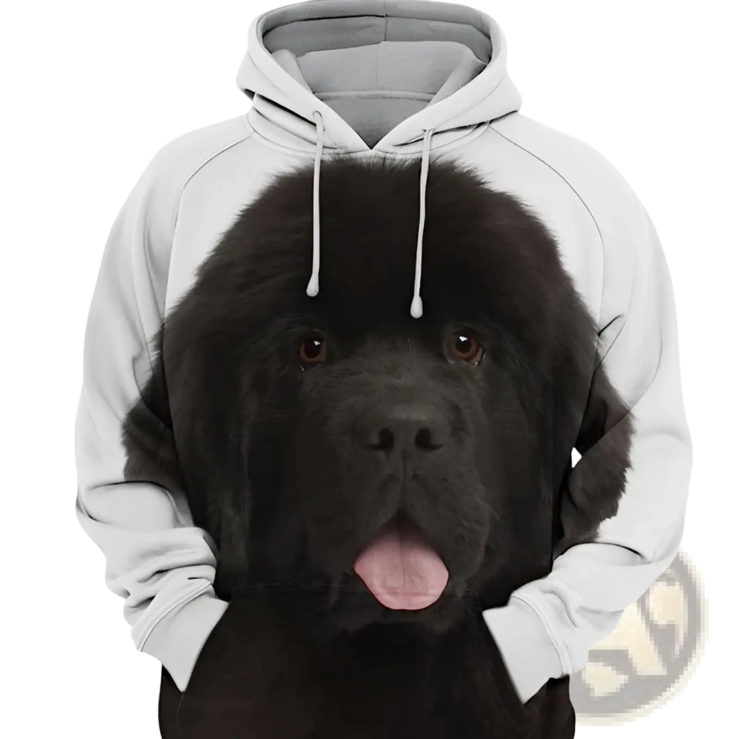 Men's 3d Dog Portrait Graphic Pullover Hoodie