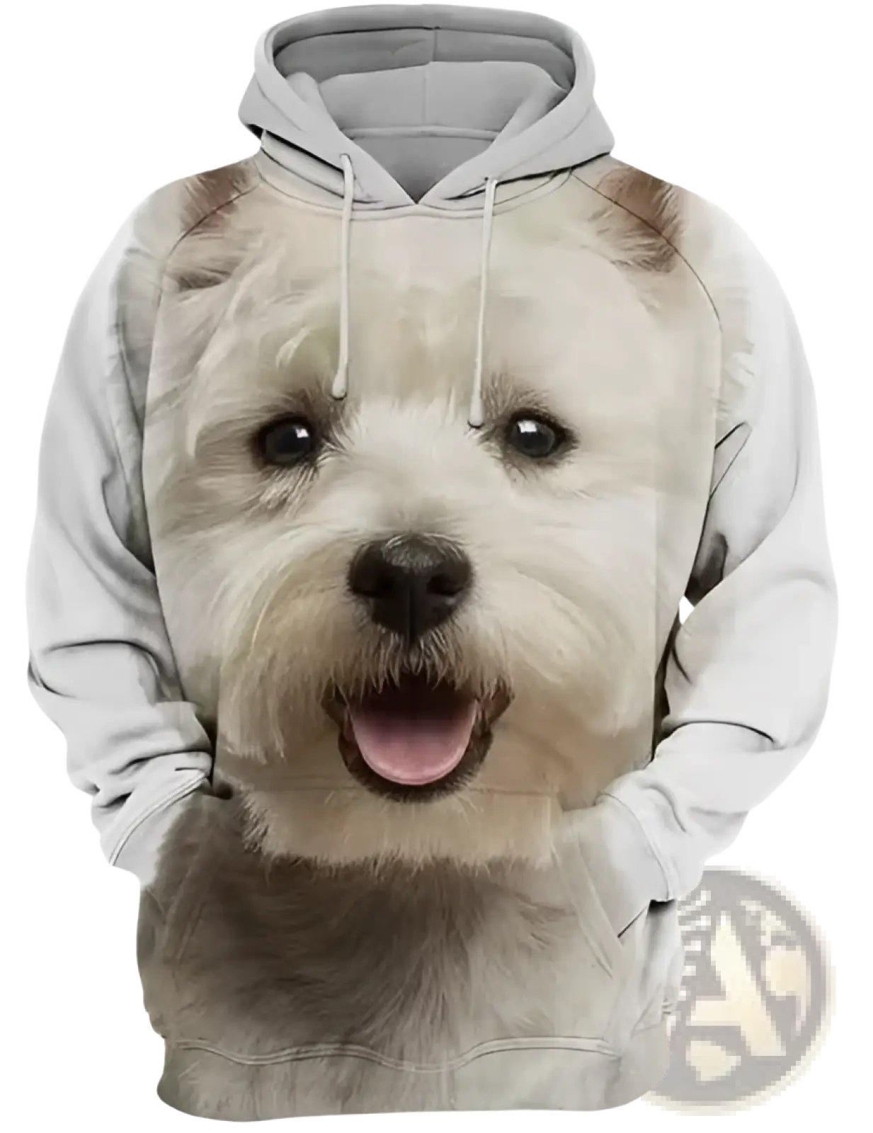 Men's 3d Dog Portrait Graphic Pullover Hoodie