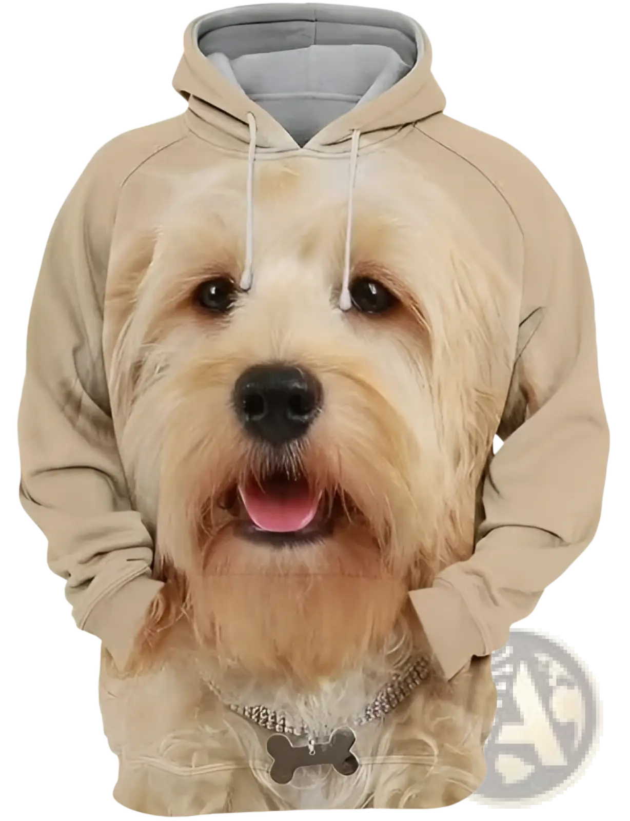 Men's 3d Dog Portrait Graphic Pullover Hoodie