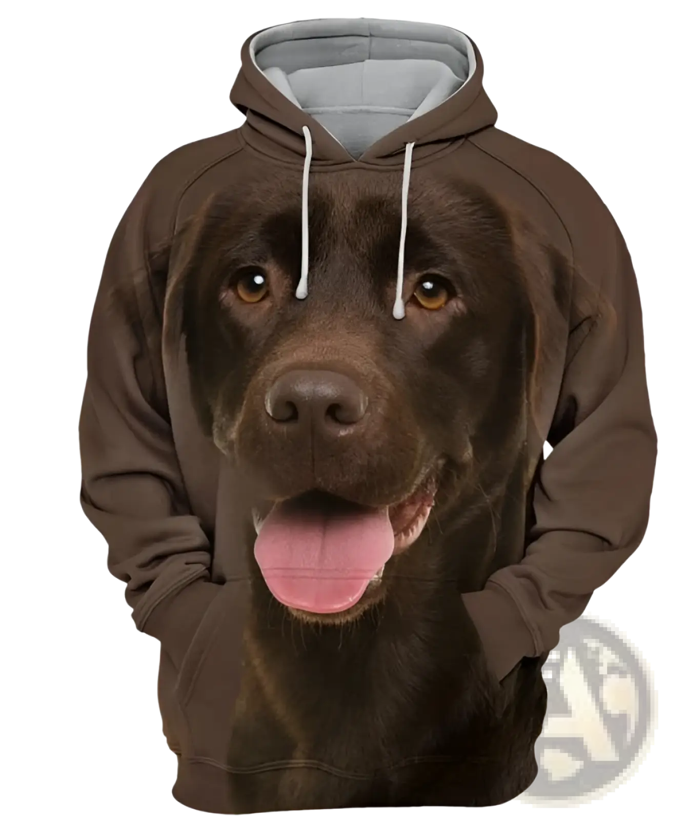 Men's 3d Dog Portrait Graphic Pullover Hoodie
