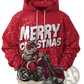 Men's 3d Printed Festive Santa and Reindeer Christmas Hoodie