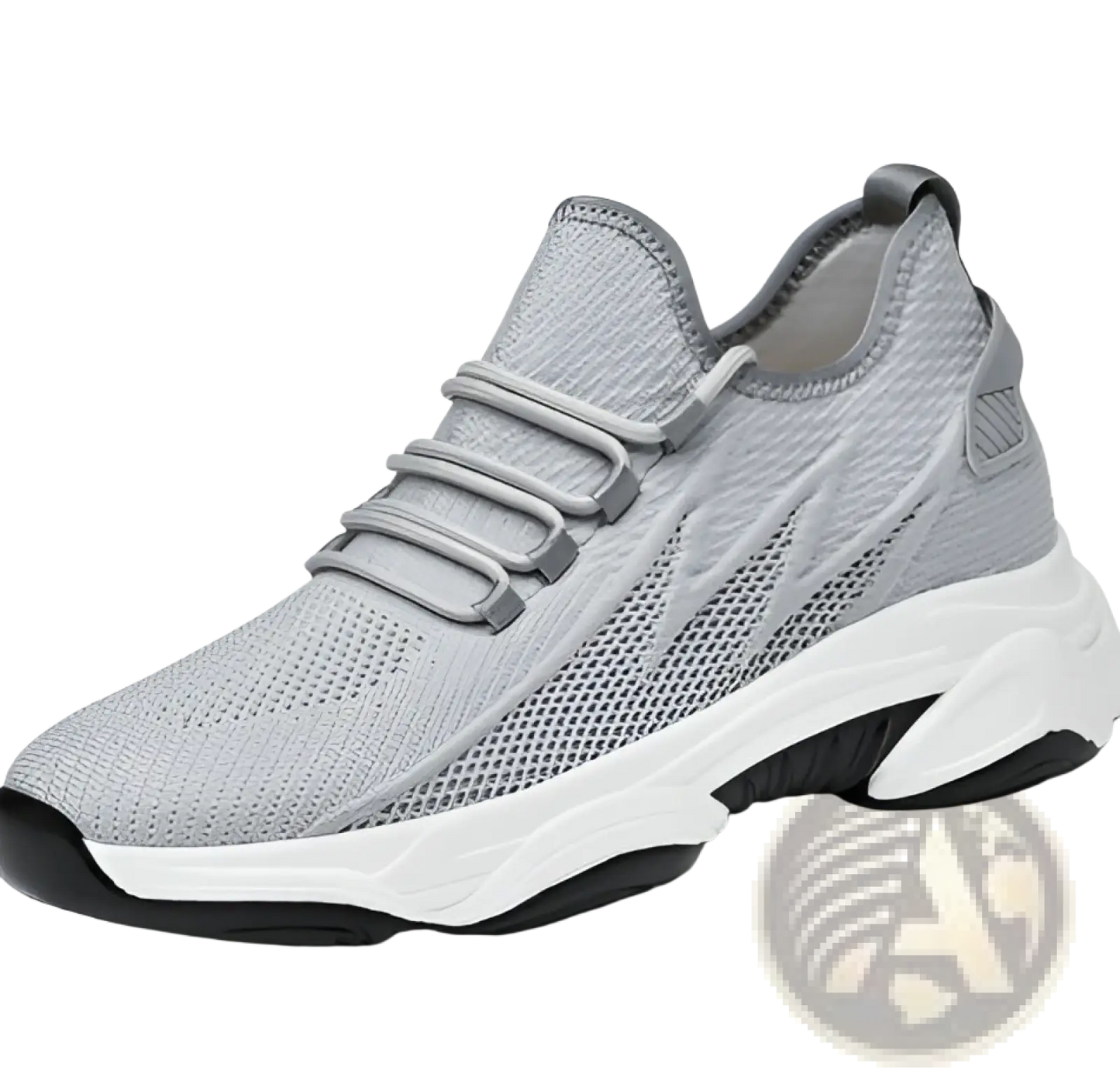 Men's Air Cushion Running Shoes Black Mesh Sneakers