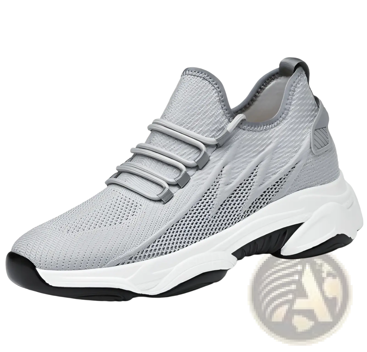 Men's Air Cushion Running Shoes Black Mesh Sneakers