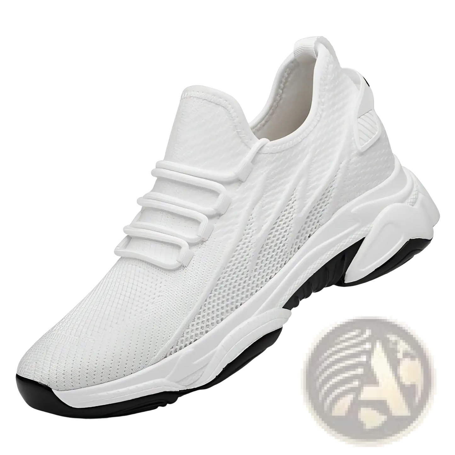 Men's Air Cushion Running Shoes Black Mesh Sneakers
