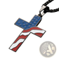 Men's American Flag Enamel Cross Stainless Steel Necklace