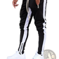 Men's Athletic Side Stripe Joggers with Zipper Cuffs