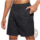 Men's Athletic Straight Leg Cargo Shorts with Zipper Pockets