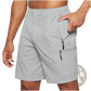 Men's Athletic Straight Leg Cargo Shorts with Zipper Pockets