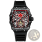Men's Barrel Skeleton Automatic Mechanical Sport Watch