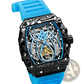 Men's Barrel Skeleton Automatic Mechanical Sport Watch