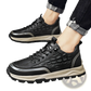 Men's Black Crocodile Embossed Leather Sneakers