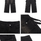 Men's Black Distressed Wide Leg Cargo Jeans