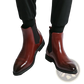 Men's Black Patent Leather Chelsea Boots Pointed Toe