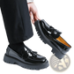 Men's Black Patent Leather Tassel Platform Shoes