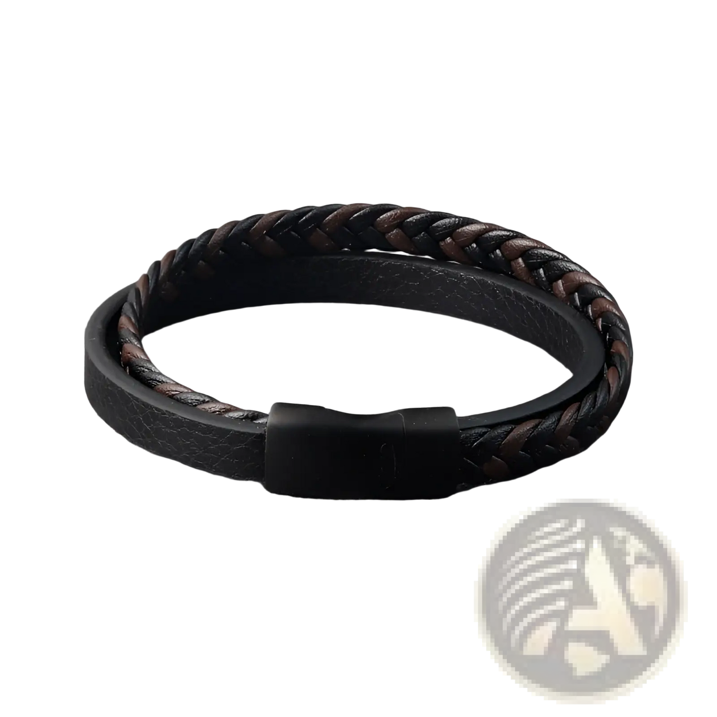 Men's Braided Leather Bracelet with Magnetic Clasp