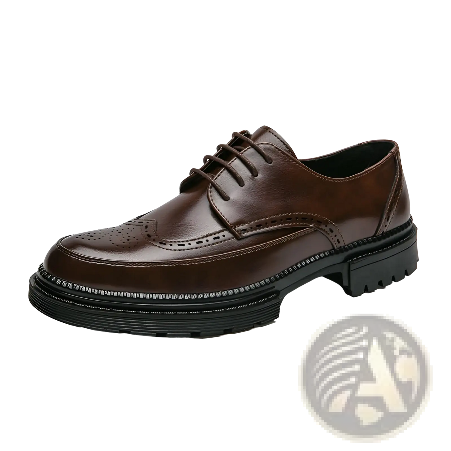 Men's British Style Chunky Sole Leather Brogue Shoes
