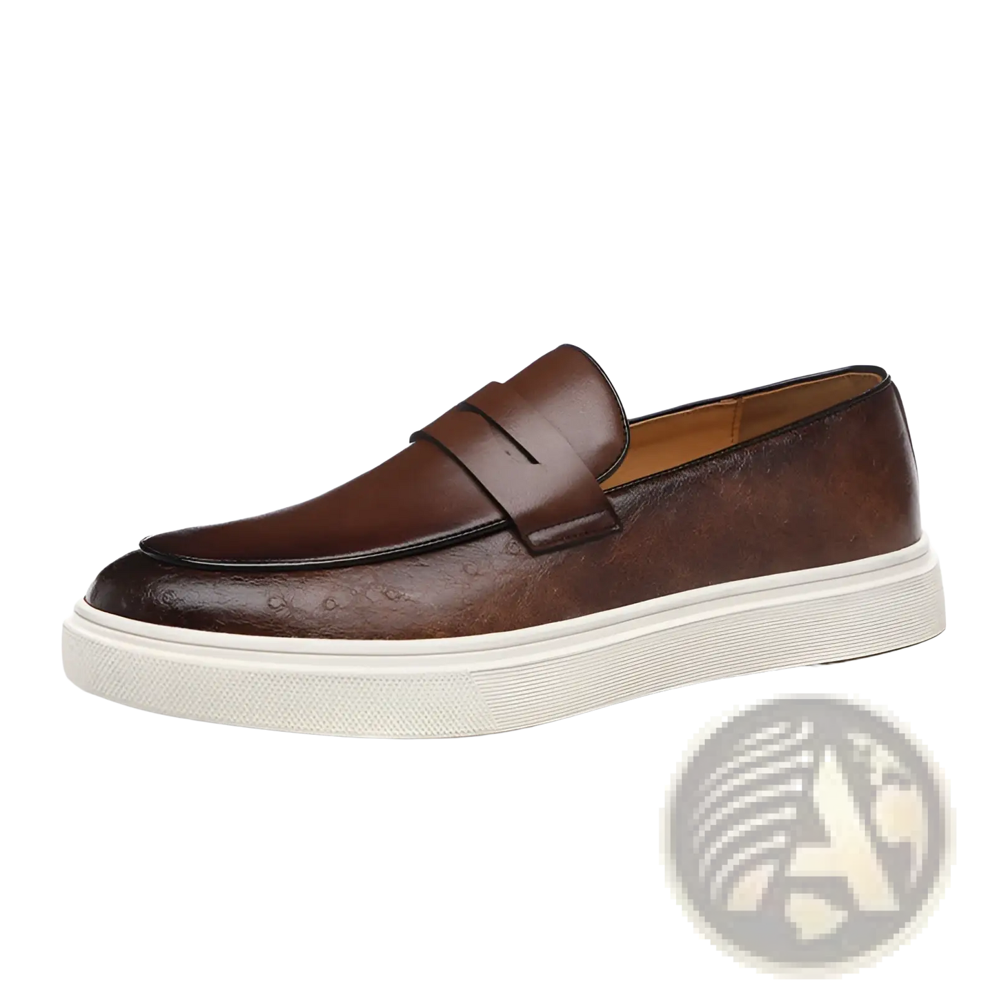 Men's British Style Embossed Leather Loafers