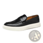 Men's British Style Embossed Leather Loafers