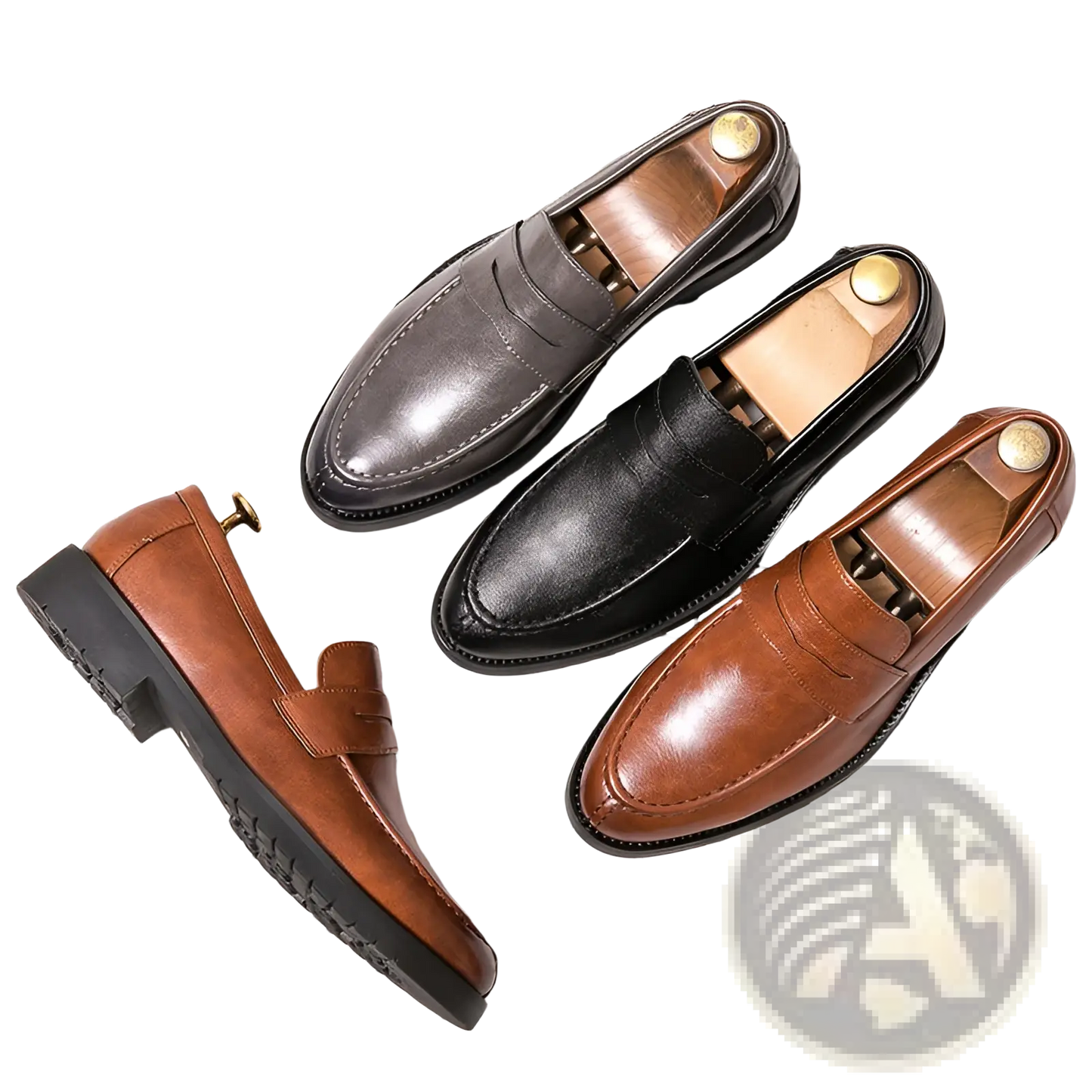 Men's British Style Microfiber Suede and Leather Loafers