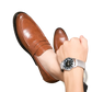 Men's British Style Microfiber Suede and Leather Loafers