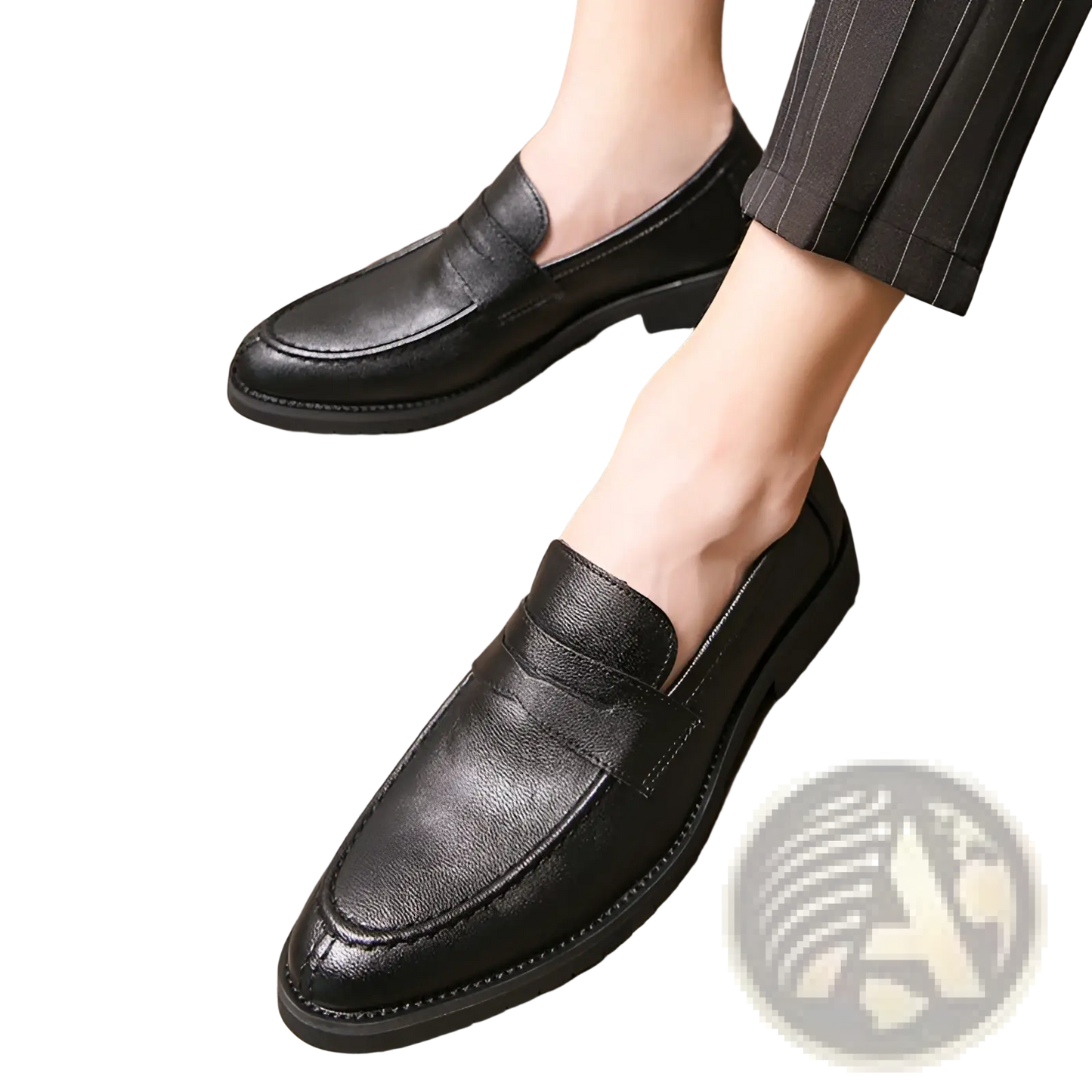 Men's British Style Microfiber Suede and Leather Loafers