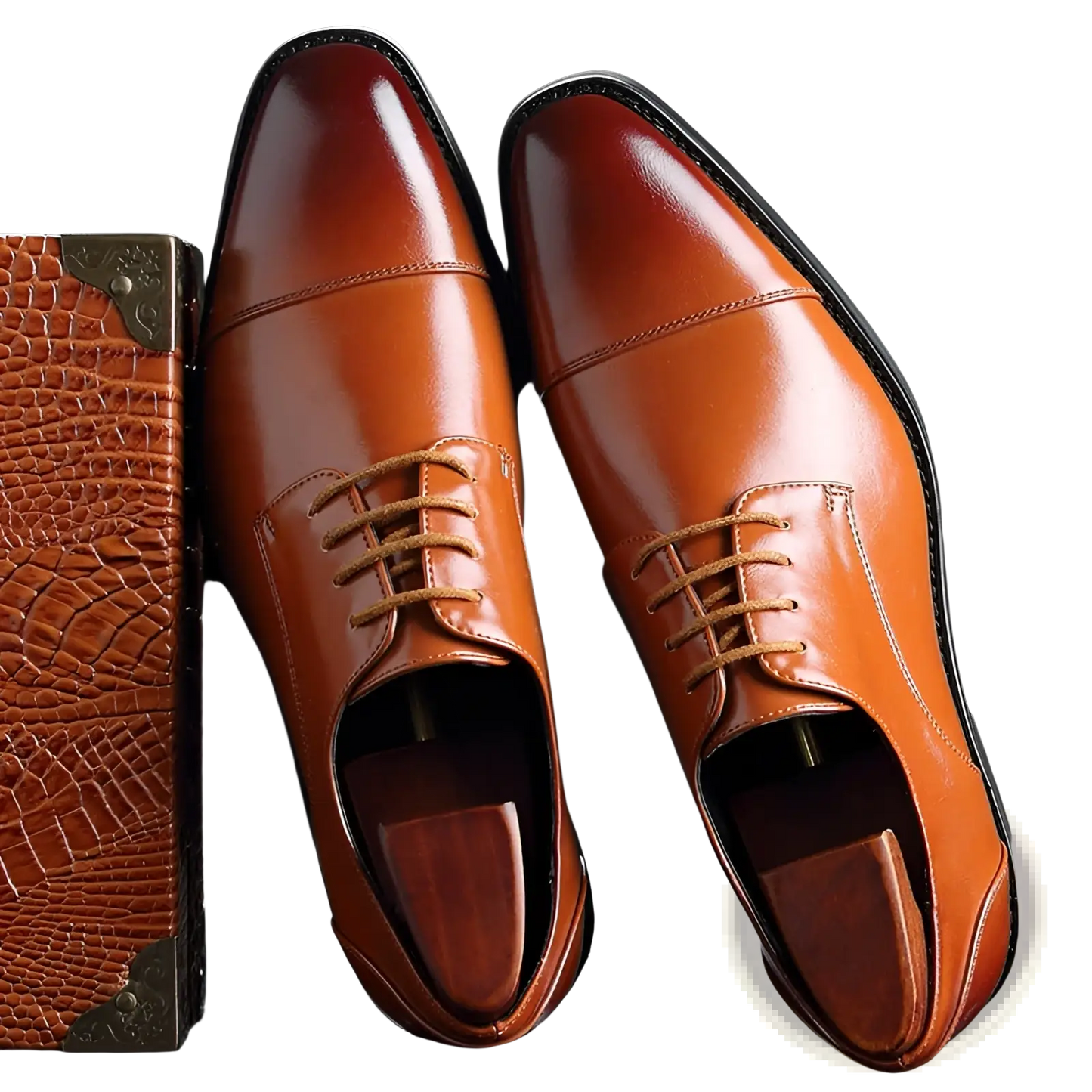 Men's British Style Pointed Toe Faux Leather Business Shoes